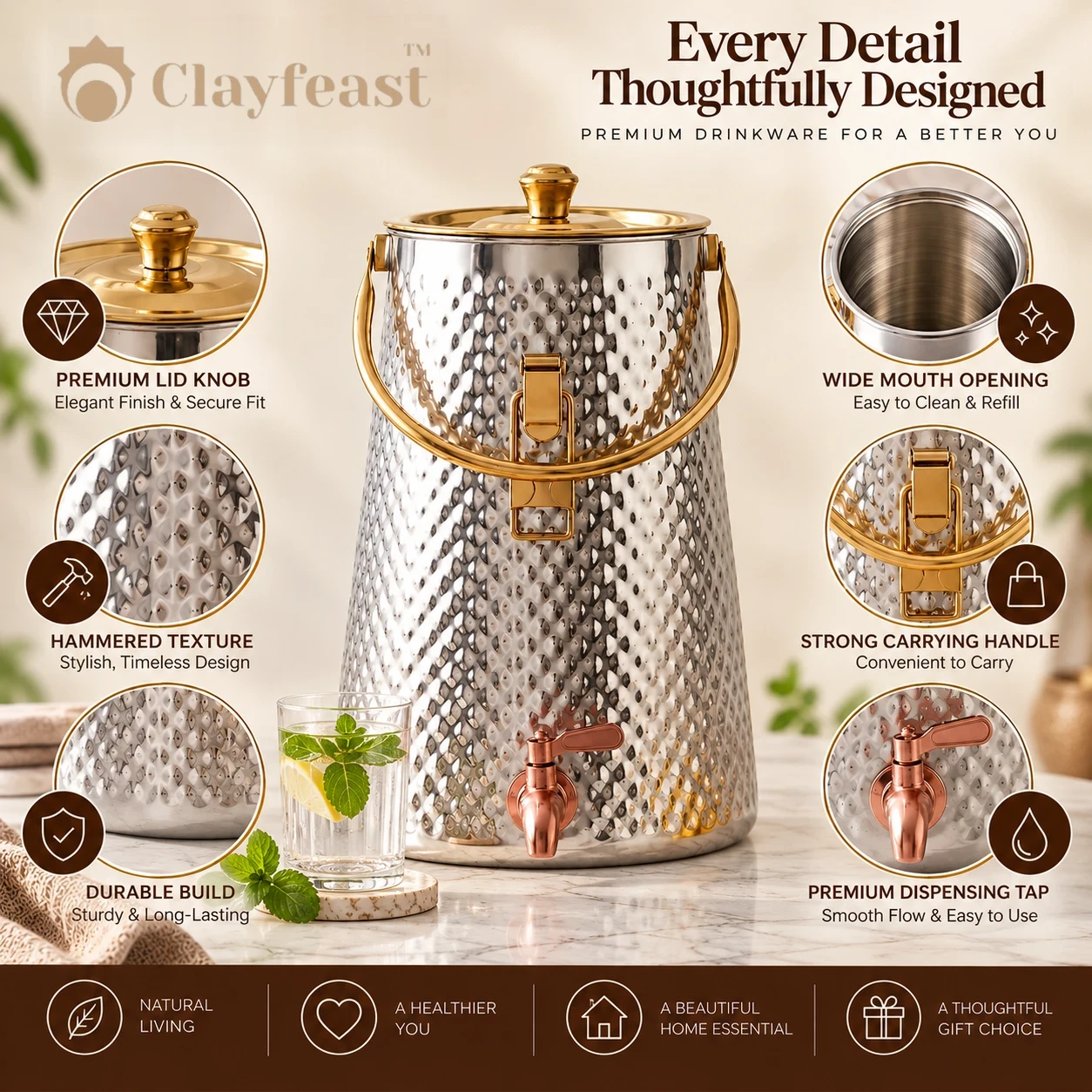 CLAYFEAST VARUNA™ — Premium Heritage Water Dispenser - Image 2