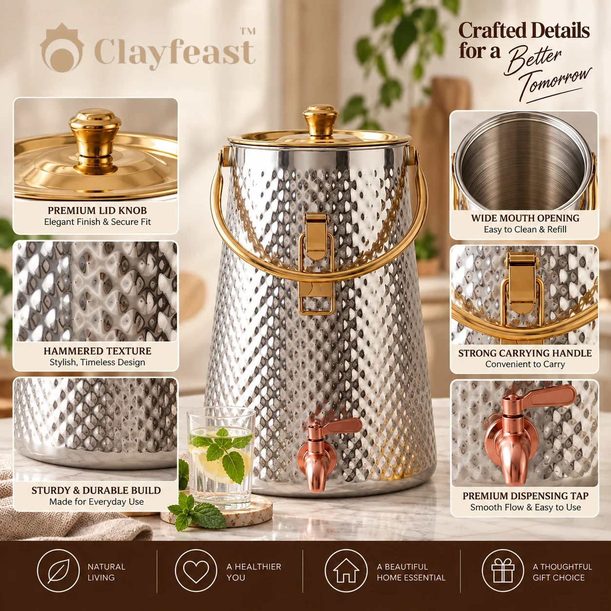 CLAYFEAST VARUNA™ — Premium Heritage Water Dispenser - Image 3