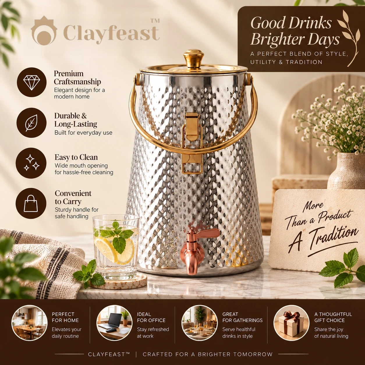CLAYFEAST VARUNA™ — Premium Heritage Water Dispenser - Image 5